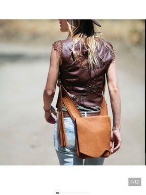 MOLLY G WANDERER LEATHER CROSSBODY BACKPACK PURSE BAG CAMEL